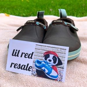 Croc Clogs size 6C Brown/Baby Blue Toddler shoes